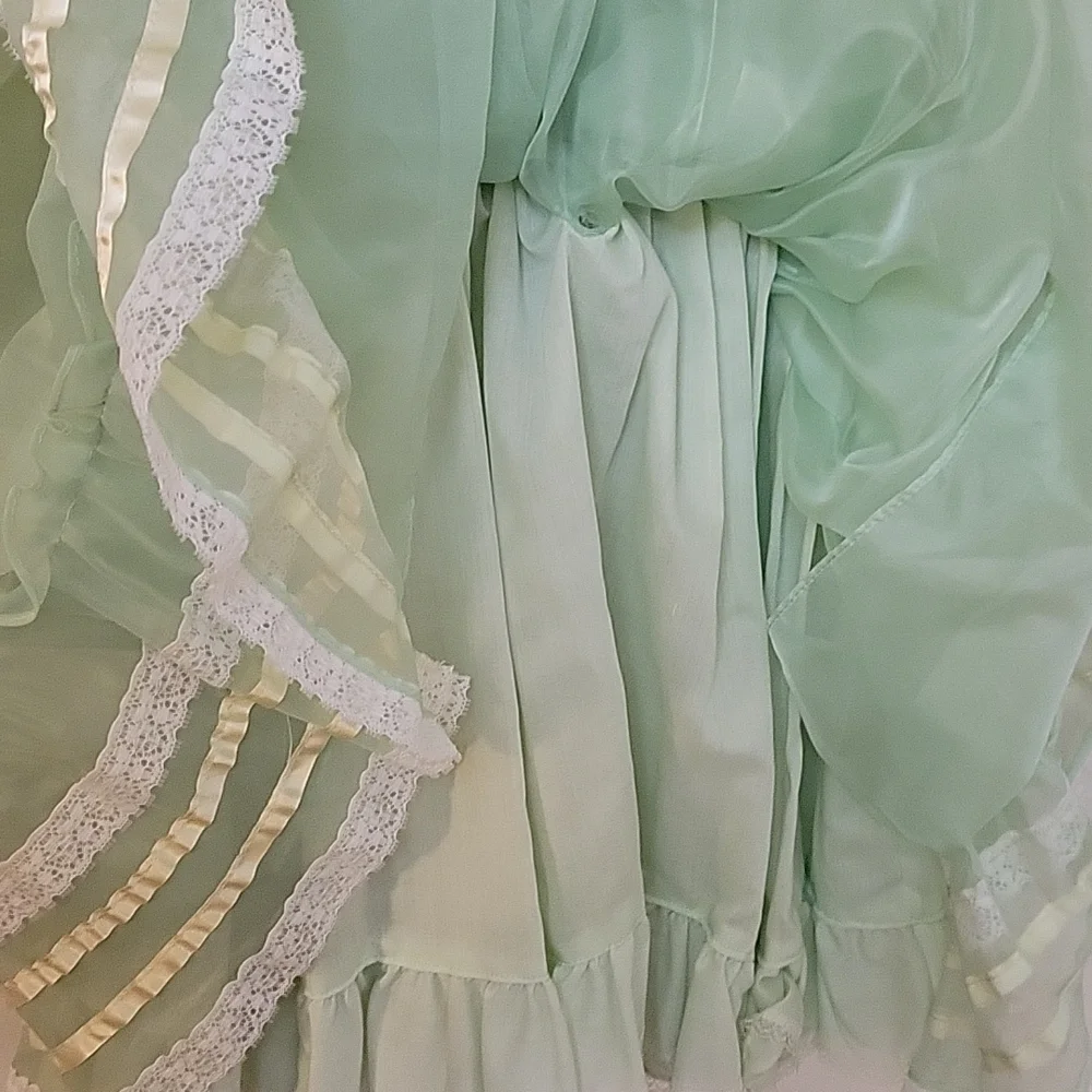 Vtg 1960s MARTHA'S MINIATURES Chiffon Lace Bow Tie Pageant Lolita Easter Dress
